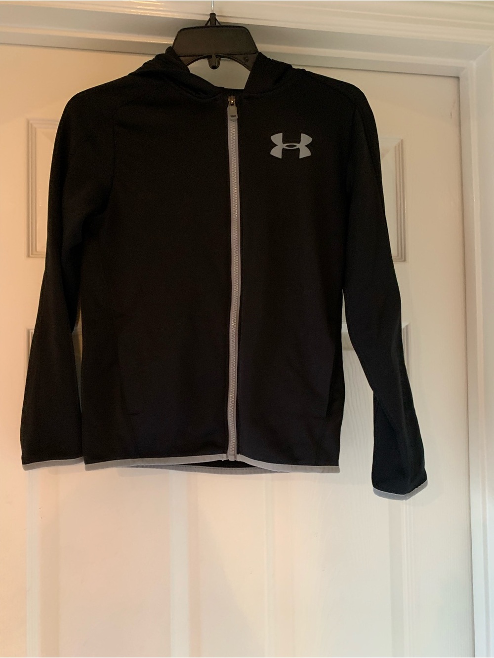 Under Armour Black Kids Full-Zip Hoodie with Gray Trim